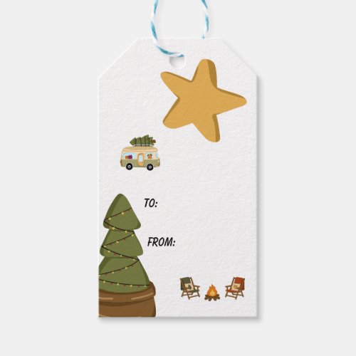 Personalized Cozy Christmas Camper Gift Tags