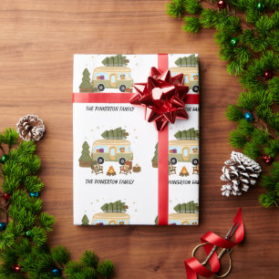 Personalized Cozy Christmas Camper Wrapping Paper
