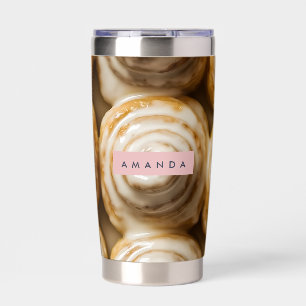 Personalized Cozy Cinnamon Roll Swirl Insulated Tumbler