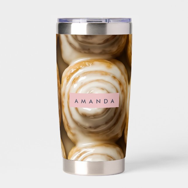 Personalized Cozy Cinnamon Roll Swirl  Insulated Tumbler (Front)