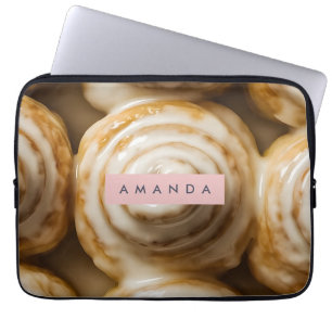 Personalized Cozy Cinnamon Roll Swirl Laptop Sleeve