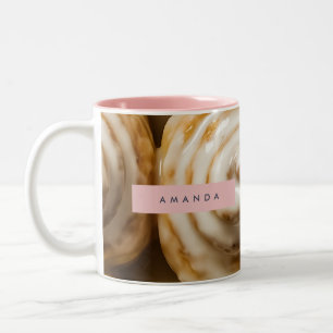 Personalized Cozy Cinnamon Roll Swirl Two-Tone Coffee Mug