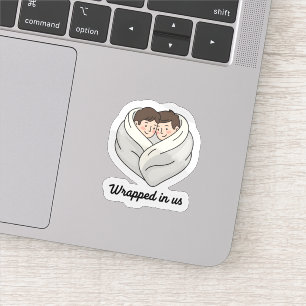 Personalized Cozy Couple & Cat Collection Sticker