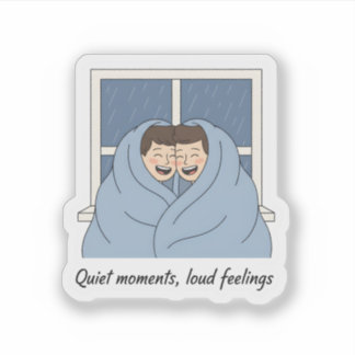 Personalized Cozy Couple & Cat Gifts Sticker