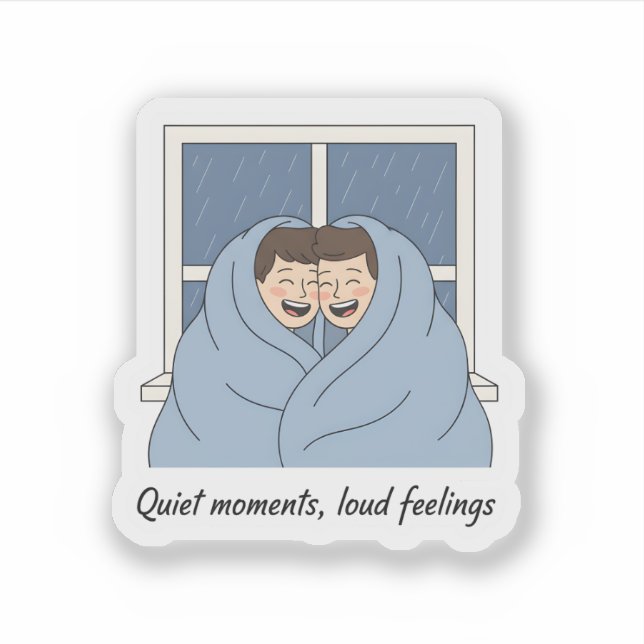 Personalized Cozy Couple & Cat Gifts Sticker (Front)