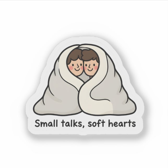 Personalized Cozy Couple in Blanket Custom Gifts  Sticker (Front)