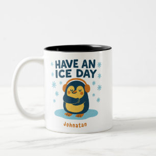 Personalized Cozy Penguin Mug – “Have an Ice Day”