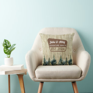 Personalized Cozy Pine Tree Outdoor National Park Throw Pillow