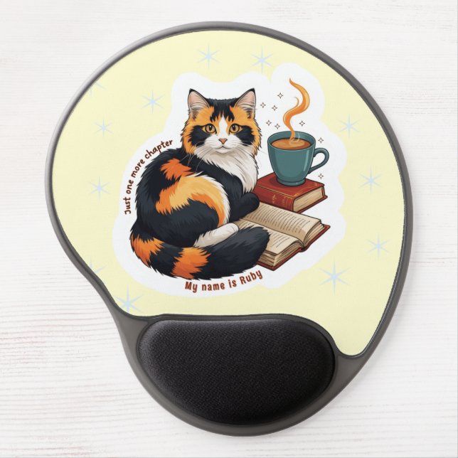 Personalized Cozy Ruby Cat Gel Mouse Pad (Front)