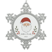 Personalized Cozy Santa Christmas Tree Ornament