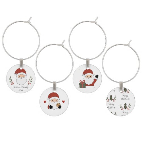 Personalized Cozy Santa Christmas Wine Charm