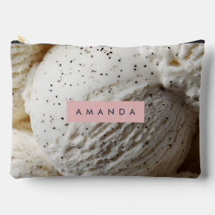 Personalized Cozy Vanilla Bean Ice Cream Aesthetic Accessory Pouch