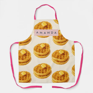 Personalized Cozy Waffle Breakfast Pattern Apron