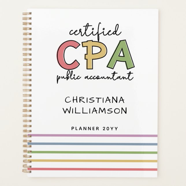 Personalized CPA Certified Public Accountant Gift Planner (Front)