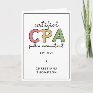 Personalized CPA Certified Public Accountant Gifts Card