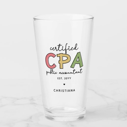 Personalized CPA Certified Public Accountant Gifts Glass