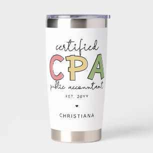 Personalized CPA Certified Public Accountant Gifts Insulated Tumbler