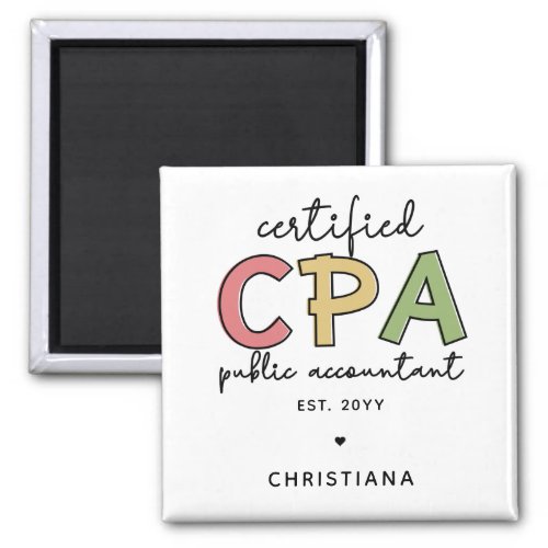 Personalized CPA Certified Public Accountant Gifts Magnet