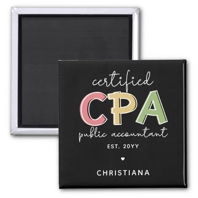Personalized CPA Certified Public Accountant Gifts Magnet (Front)