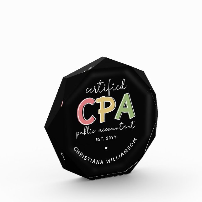 Personalized CPA Certified Public Accountant Gifts Photo Block (Left)