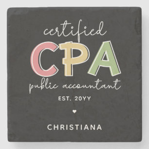 Personalized CPA Certified Public Accountant Gifts Stone Coaster