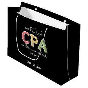 Personalized CPA Certified Public Accountant Large Gift Bag