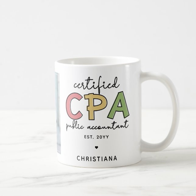 Personalized CPA Certified Public Accountant Photo Coffee Mug (Right)