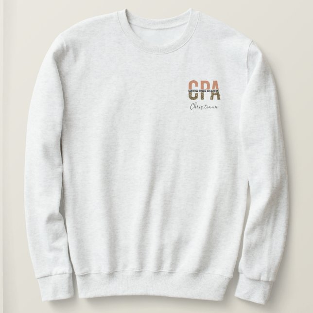 Personalized CPA Certified Public Accountant Sweatshirt (Design Front)