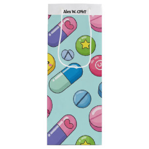 Personalized CPhT Pharmacy Funny Holiday Wine Gift Bag