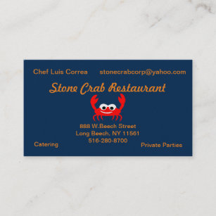 Personalized Crab Design Business Card
