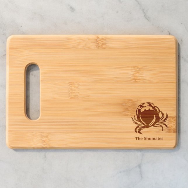 Personalized Crab Modern  Engraved Cutting Board (Creator Uploaded)