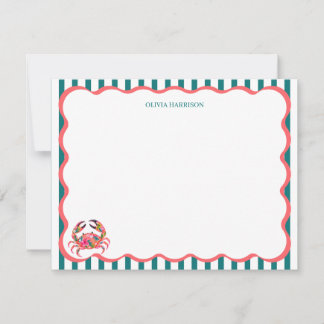 Personalized Crab Notecards | Custom Stationery