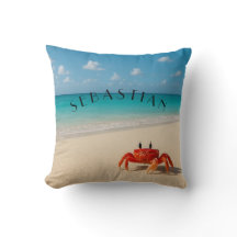 Personalized Crab Pillow – Sebastian Beach Decor