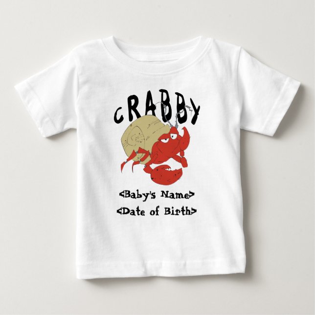 Personalized Crabby New Baby T-Shirt (Front)