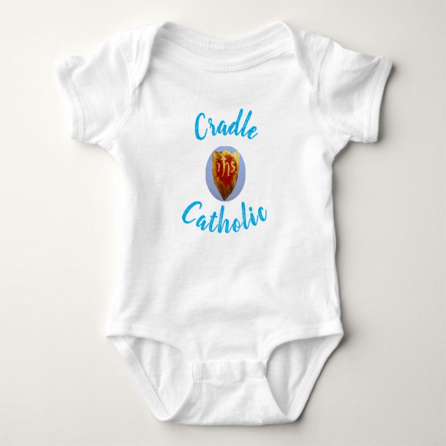 Personalized "Cradle Catholic" Baby Bodysuit (Front)