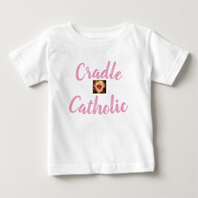 Personalized Cradle Catholic Baby T-Shirt (Front)