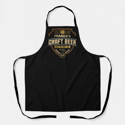 Personalized Craft Beer Label Brewing Company Bar  Apron