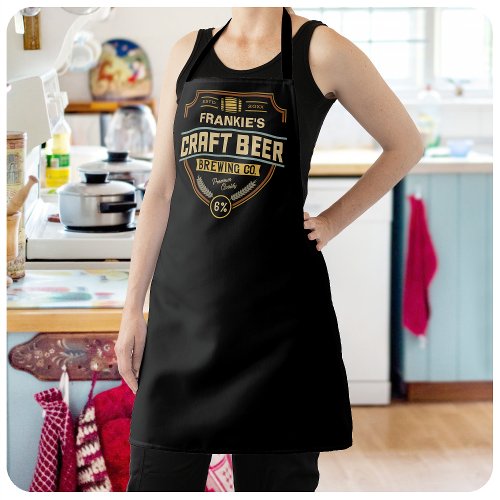 Personalized Craft Beer Label Brewing Company Bar  Apron