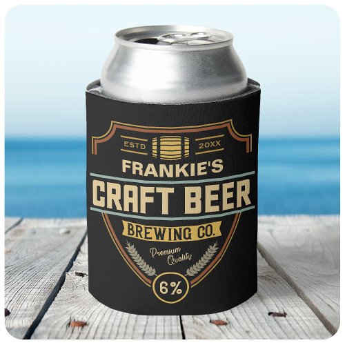 Personalized Craft Beer Label Brewing Company Bar  Can Cooler