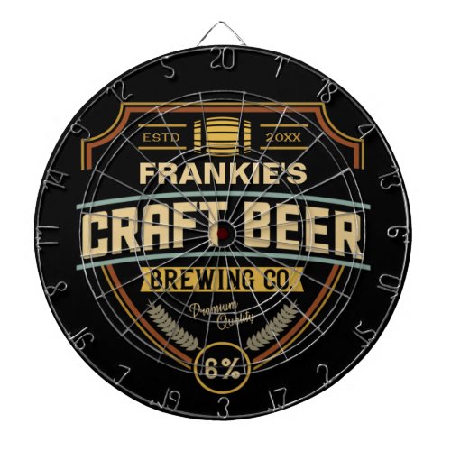 Personalized Craft Beer Label Brewing Company Bar  Dart Board