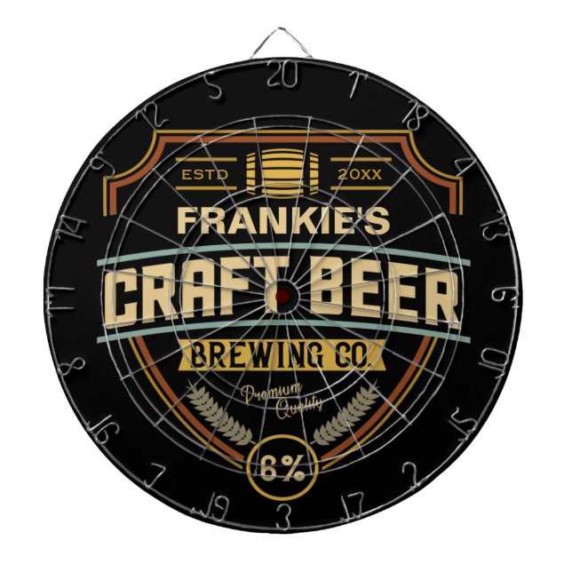 Personalized Craft Beer Label Brewing Company Bar  Dart Board (Front)