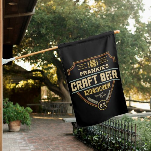 Personalized Craft Beer Label Brewing Company Bar  House Flag