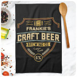 Personalized Craft Beer Label Brewing Company Bar  Kitchen Towel<br><div class="desc">Personalized Craft Beer Label Brewing Company Bar design,  featuring a traditional style beer label look. Customize with your Name or Custom Text!</div>
