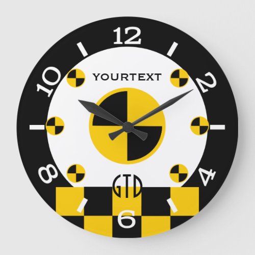 Personalized Crash Test Markers Graphics Dial on a Large Clock