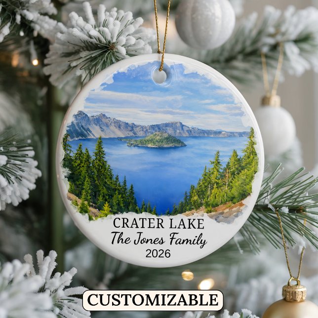 Personalized Crater Lake National Park, Oregon Ceramic Ornament (Creator Uploaded)