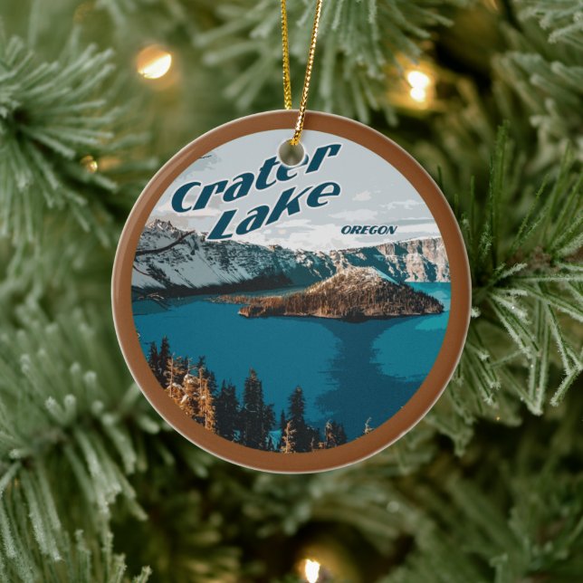 PERSONALIZED Crater Lake Oregon Ceramic Ornament (Tree)