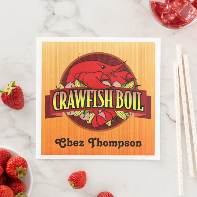 Personalized Crawfish Boil Paper Dinner Napkins (Insitu)