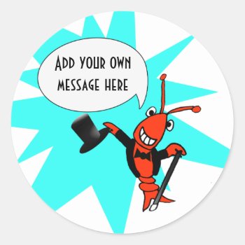 Personalized Crawfish/lobster Tuxedo Sticker by EnchantedBayou at Zazzle