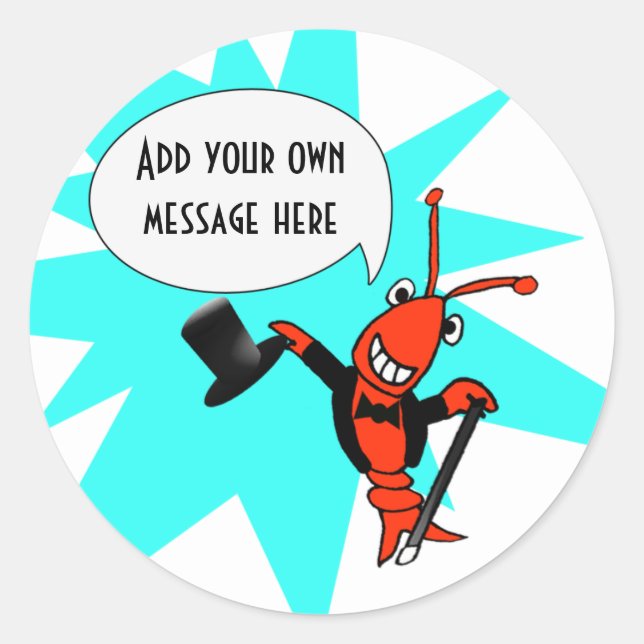 Personalized Crawfish/Lobster Tuxedo Sticker (Front)