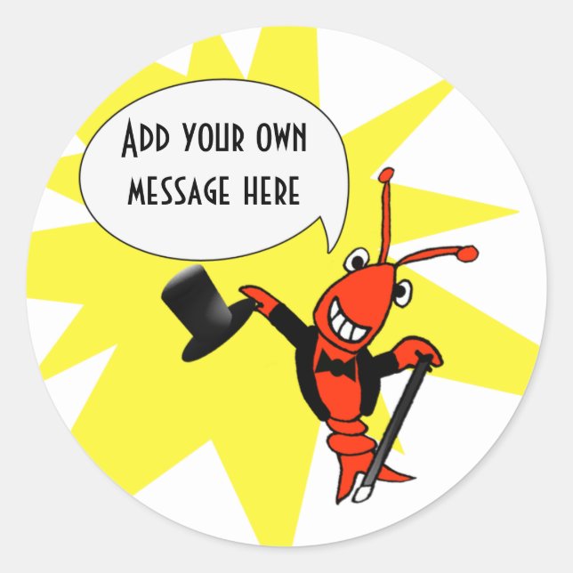 Personalized Crawfish/Lobster Tuxedo Sticker (Front)